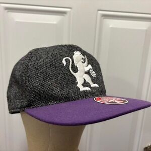 Zephyr Sacramento Kings Hat Mens 7 3/4 Grey Purple Good Wool Tweed Fitted Cap